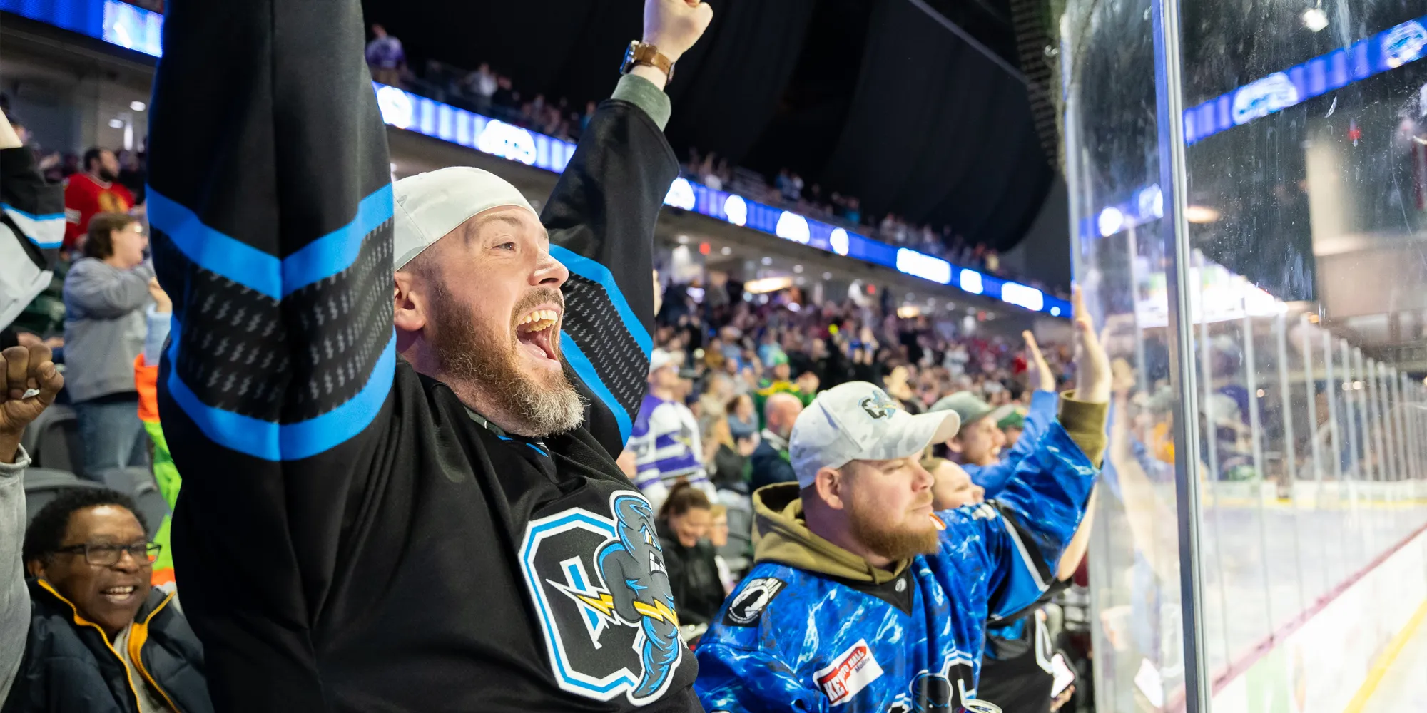 Hockey Team Partnership Bettendorf IA Fans Cheering Hockey Team Partnership Bettendorf IA Fans Cheering